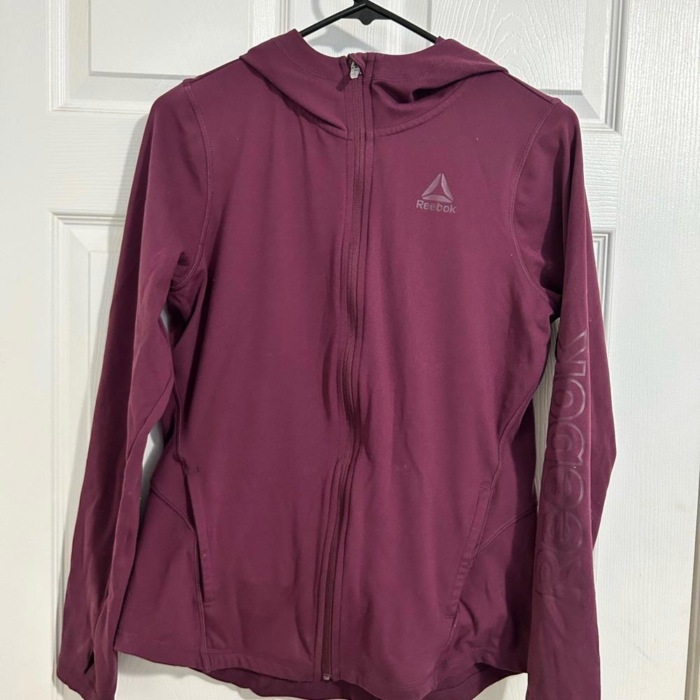 Reebok Woman's purple athletic zip up hoodie size Medium